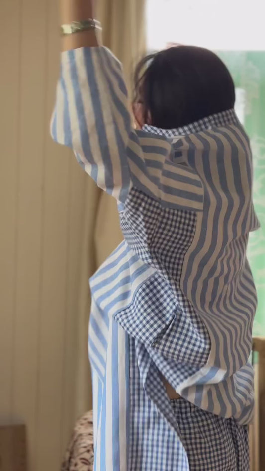 Blue Striped Kurta Set